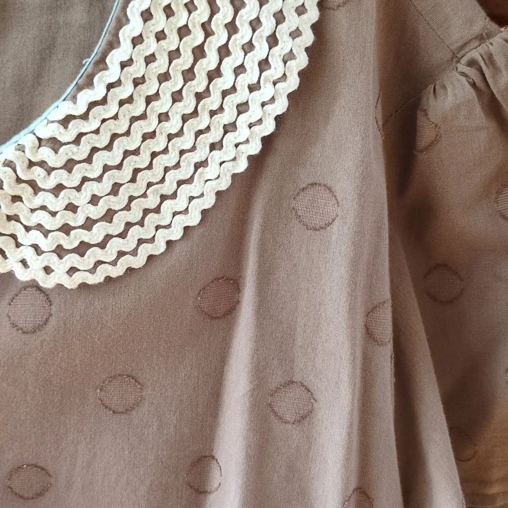 Boden 100% Cotton Lightweight Blouse In Taupe - Picture 4 of 5